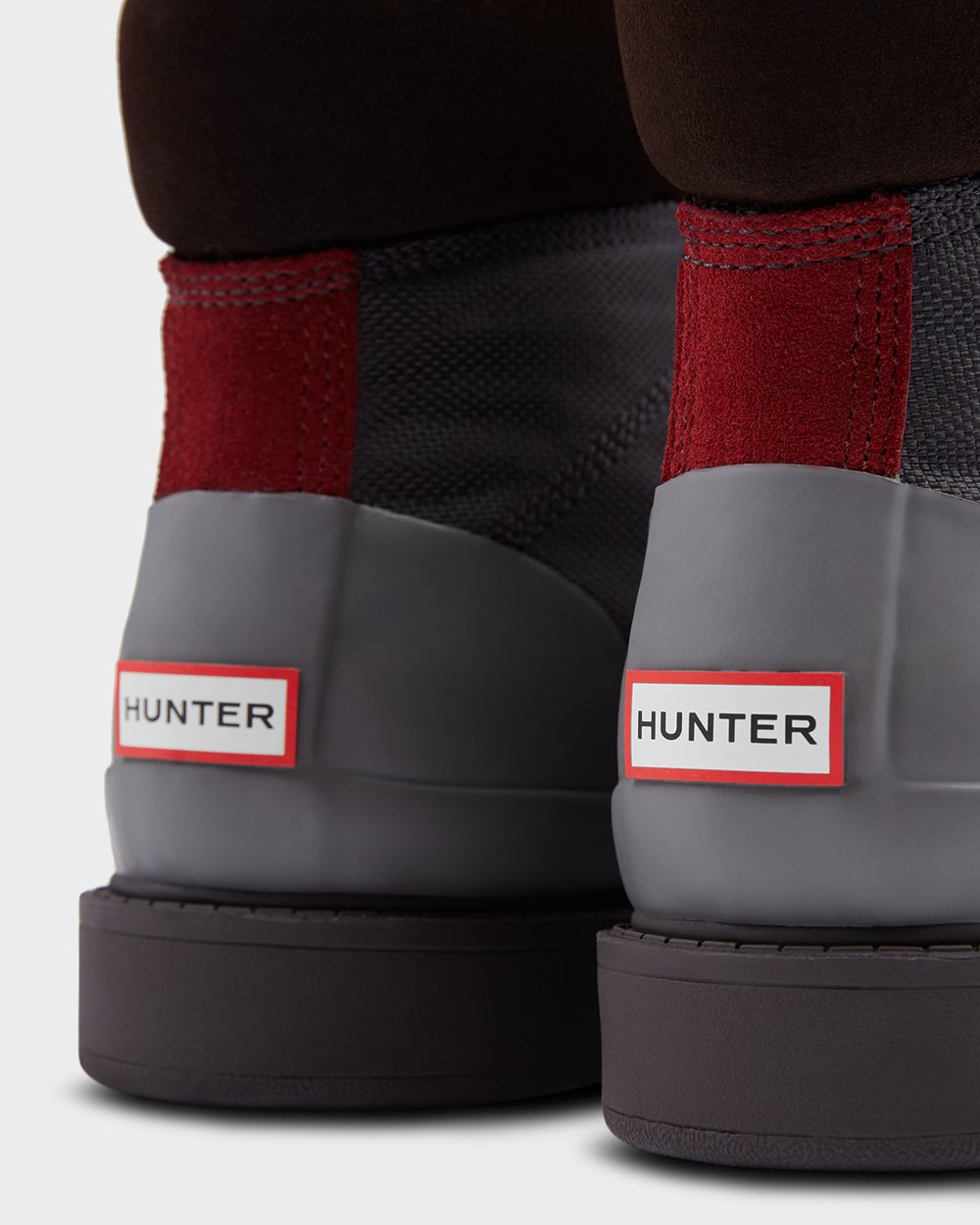 Hunter Mujer Original Insulated Commando - Botines Gris Oscuro/Marrones/Gris Rojas - 274-QVYNIW